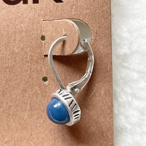 ❌SOLD❌The Sak Drop Earrings Silver Tone Blue Center New - Picture 5 of 8